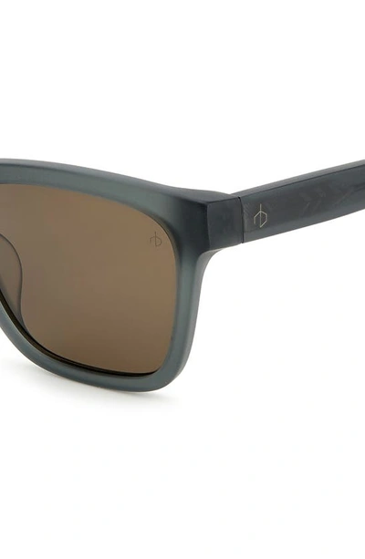 Shop Rag & Bone 54mm Rectangular Sunglasses In Matte Grey/ Brown
