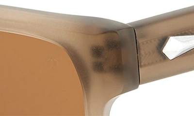 Shop Rag & Bone 58mm Rectangular Sunglasses In Matte Grey Brown