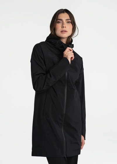 Shop Lole Element Long Rain Jacket In Black Beauty
