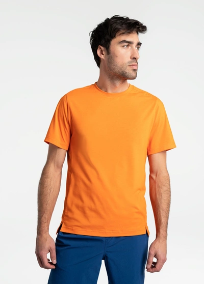 Shop Lole Performance Wool Short Sleeve In Mandarin