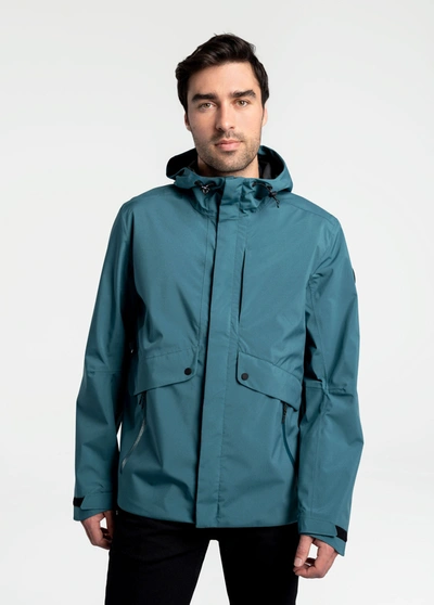 Shop Lole Steady Rain Jacket In Arctic Blue