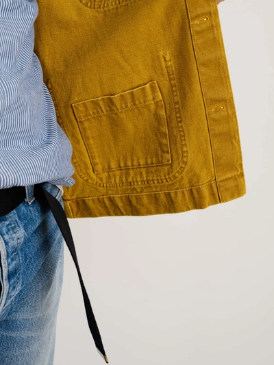 Alex Mill Garment Dyed Work Jacket In Recycled Denim In Yellow Ochre