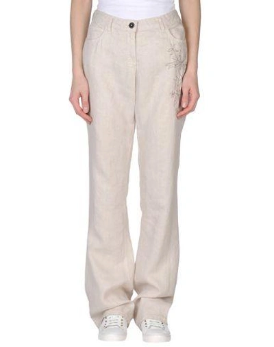 Shop Armani Collezioni Casual Pants In Ivory