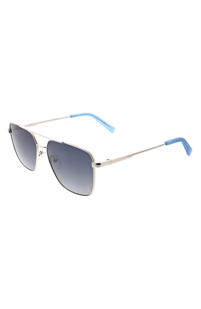 Shop Hurley 57mm Polarized Pilot Sunglasses In Silver
