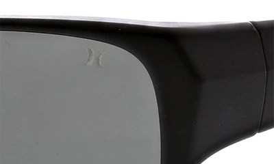 Shop Hurley Beveled 59mm Polarized Sunglasses In Matte Black