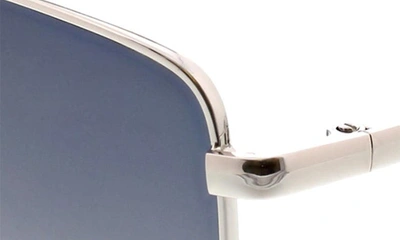Shop Hurley 57mm Polarized Pilot Sunglasses In Silver