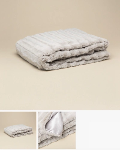 Shop Faux Addict Luxury Faux Fur Oversized Throw In Silver