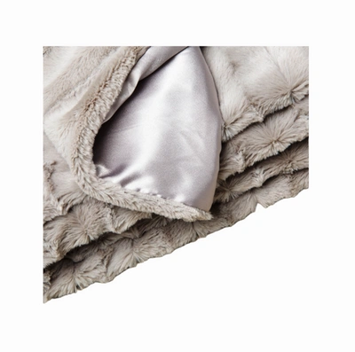 Shop Faux Addict Luxury Faux Fur Oversized Throw In Silver