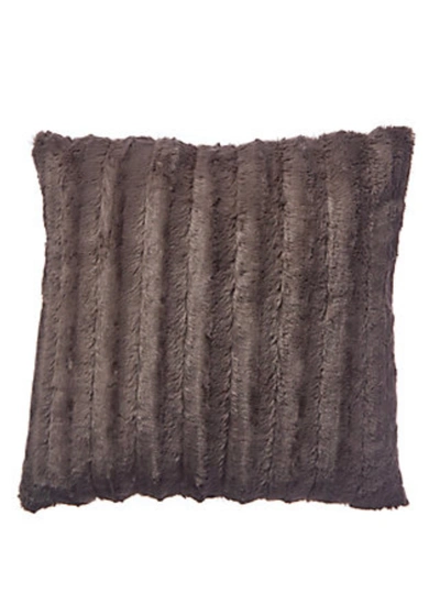 Shop Faux Addict Luxury Faux Fur Pillow In Grey