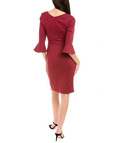 Shop Pink Ruby Modern Love Bell Sleeve Midi Dress In Red