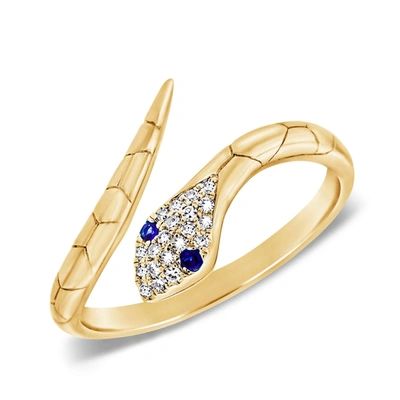 Shop Sabrina Designs 14k Gold & Diamond Snake Ring In Yellow