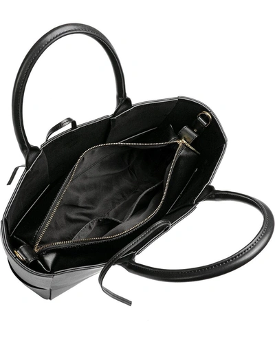Shop Tiffany & Fred Woven Smooth Leather Tote In Black