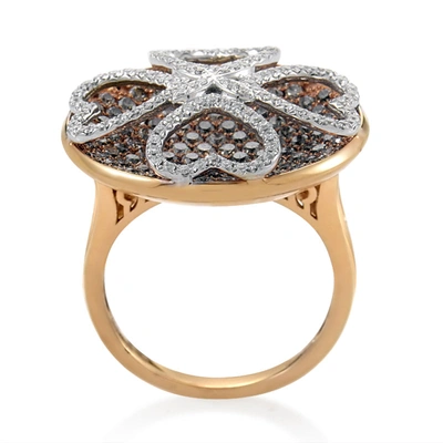 Shop Gregg Ruth Women's 18k Rose Gold Multi-diamond Clover Ring Rd8-10010r