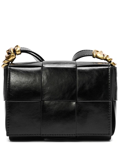 Shop Tiffany & Fred Woven Leather Crossbody In Black