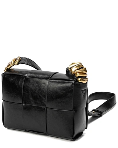 Shop Tiffany & Fred Woven Leather Crossbody In Black