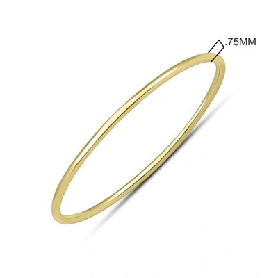 Monary Skinny Thin Domed Stackable 14k Yellow Gold Band (.75 Mm