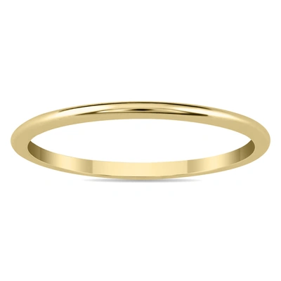 Shop Monary 1mm Thin Domed Wedding Band In 14k Yellow Gold In White