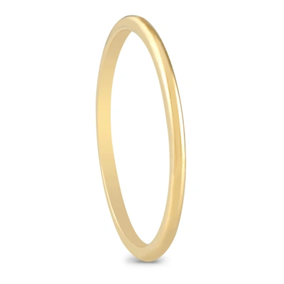 Shop Monary 1mm Thin Domed Wedding Band In 14k Yellow Gold In White
