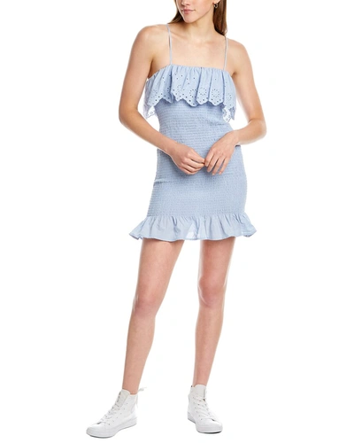 Shop Dnt Smocked Mini Dress In Blue
