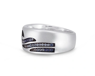 Shop Monary Breaking Waves Sterling Silver Blue Sapphire & Topaz Stone Band Ring In White