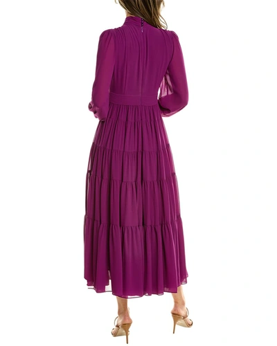 Shop Burryco Pleated Midi Dress In Purple