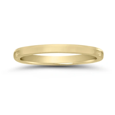 Shop Monary 1.5mm European Contour Wedding Band In 14k Yellow Gold In Beige