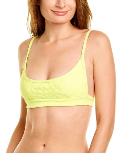 Shop Frankies Bikinis Gavin Ribbed Bikini Top In Green