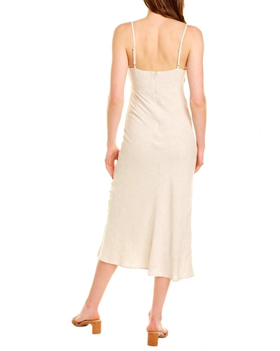Shop Destinaire Cutout Linen-blend Maxi Dress In White
