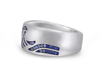 Shop Monary Surf's Up Sterling Silver Blue Sapphire & Topaz Band Ring In White