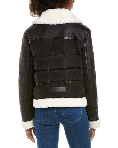 Shop Nb Series By Nicole Benisti Brooks Leather-trim Down Jacket In Black