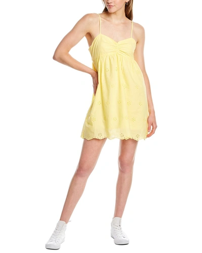 Shop Dnt Eyelet Mini Dress In Yellow