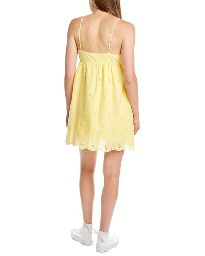 Shop Dnt Eyelet Mini Dress In Yellow