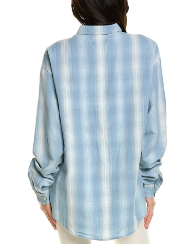 Shop Rta Sierra Oversize Linen-blend Shirt In Blue