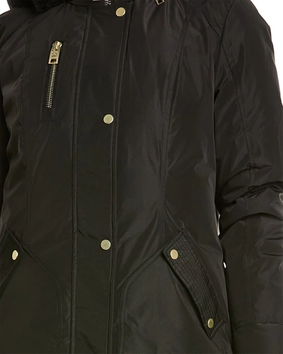Shop Nb Series By Nicole Benisti Claremont Leather-trim Down Coat In Black