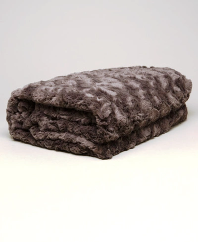 Shop Faux Addict Luxury Faux Fur Oversized Throw In Grey