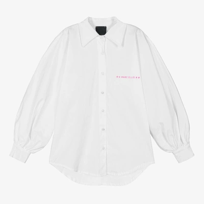 Shop Marc Ellis Girls White Oversized Poplin Shirt