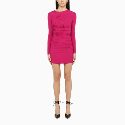 Shop Dsquared2 Fuchsia Ruffled Mini Dress In Pink