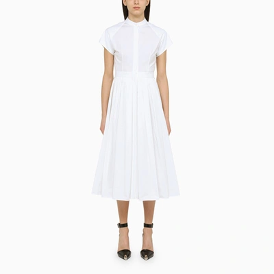 Shop Alexander Mcqueen | White Cotton Midi Dress