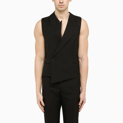 Shop Alexander Mcqueen | Black Asymmetrical Waistcoat