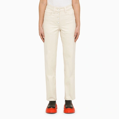 Shop Sunnei Regular Cream Cotton Jeans In Beige