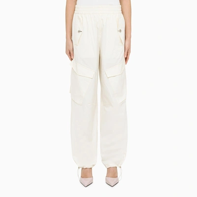 Shop Dion Lee Ivory Cargo Trousers In White