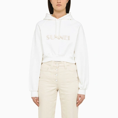 Shop Sunnei | White Sweatshirt With Hood