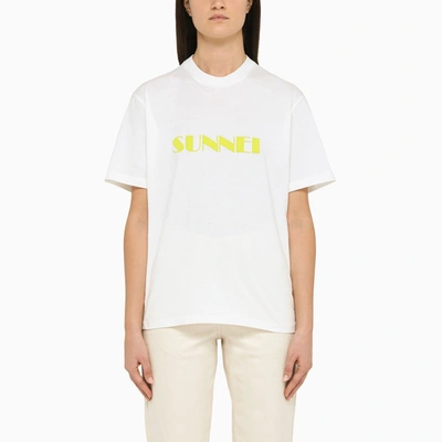 Shop Sunnei White Crew Neck T-shirt