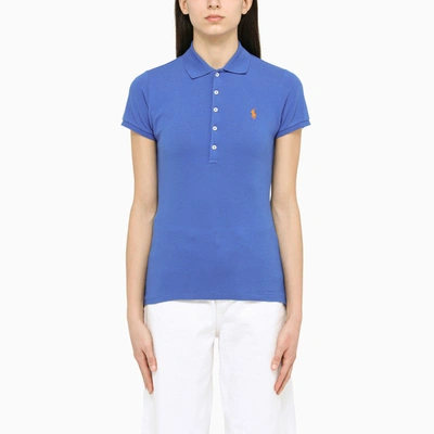 Shop Polo Ralph Lauren Blue Cotton Slim Polo Shirt