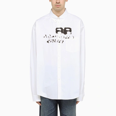 Shop Balenciaga | Hand Drawn Bb White Button-down Shirt