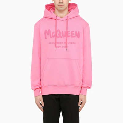 Shop Alexander Mcqueen | Pink Hooded Sweatshirt With Logo