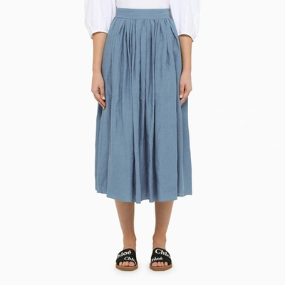 Shop Chloé | Blue Midi Skirt