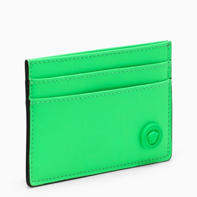 Shop Versace Medusa Biggie Lime Card Holder In Green