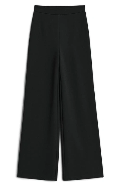 Shop Rag & Bone Irina Pull-on Wide Leg Ponte Pants In Black