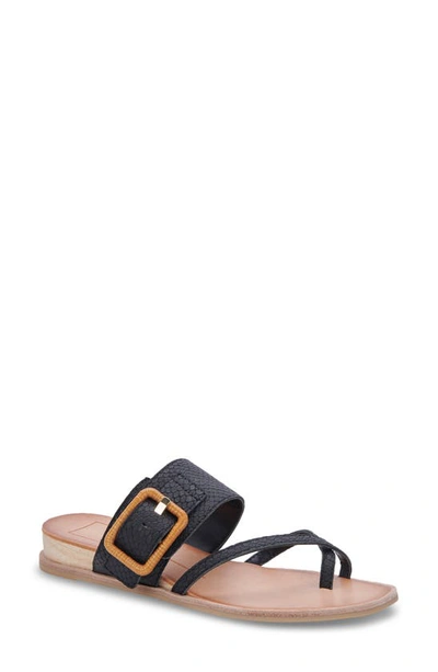 Shop Dolce Vita Perris Slide Sandal In Black Embossed Leather